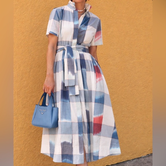 Oshoplive Dresses & Skirts - Plaid Blue and Red Midi Dress